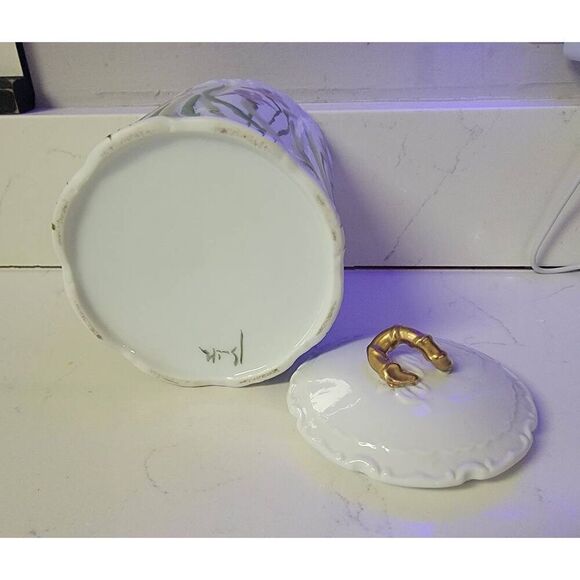 Vintage Limoges Hand Painted Small Canister 6" - Picture 5 of 7